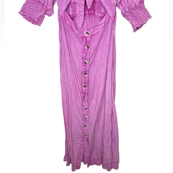 Free People String Of Hearts Maxi Dress in Spring Crocus Pink Size Medium - Picture 3 of 11